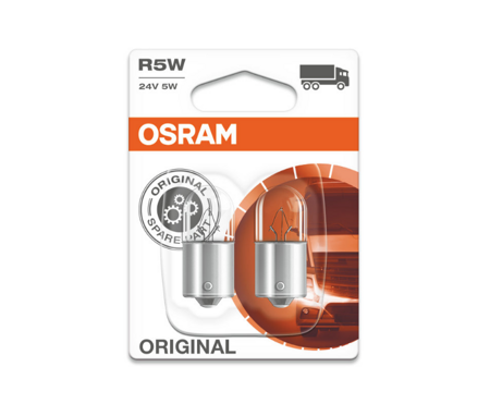 Сигнальная лампа OSRAM ORIGINAL с металлическим цоколем R5W 24V 5W артикул 5627