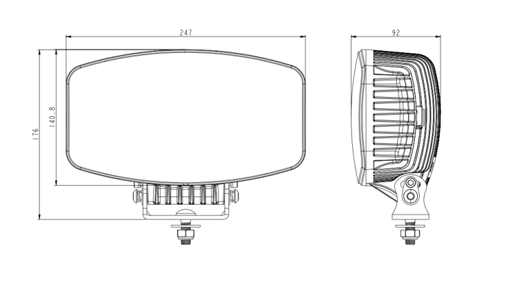 Светодиодная фара дальнего света высокой мощности 9-36V, 100W,  ALFATRUCK  ATS5240